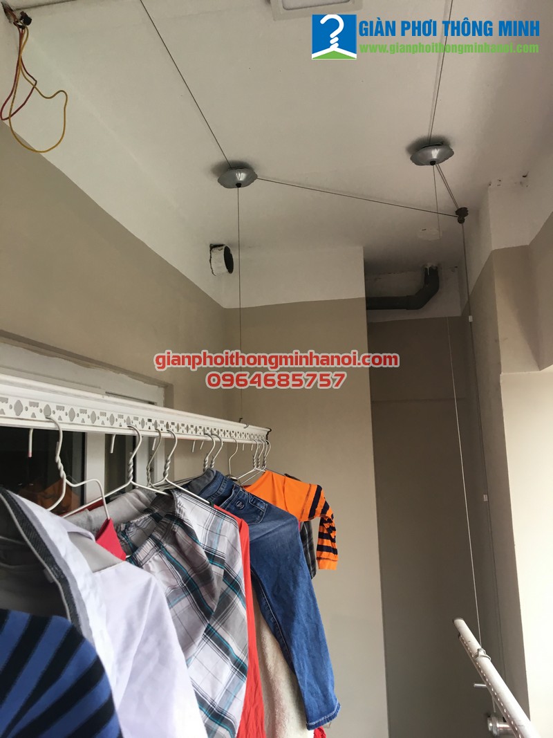 Lắp giàn phơi thông minh Hoà Phát AIR cho nhà chị Mai, 207 chung cư 283 Khương Trung, Hà Nội
