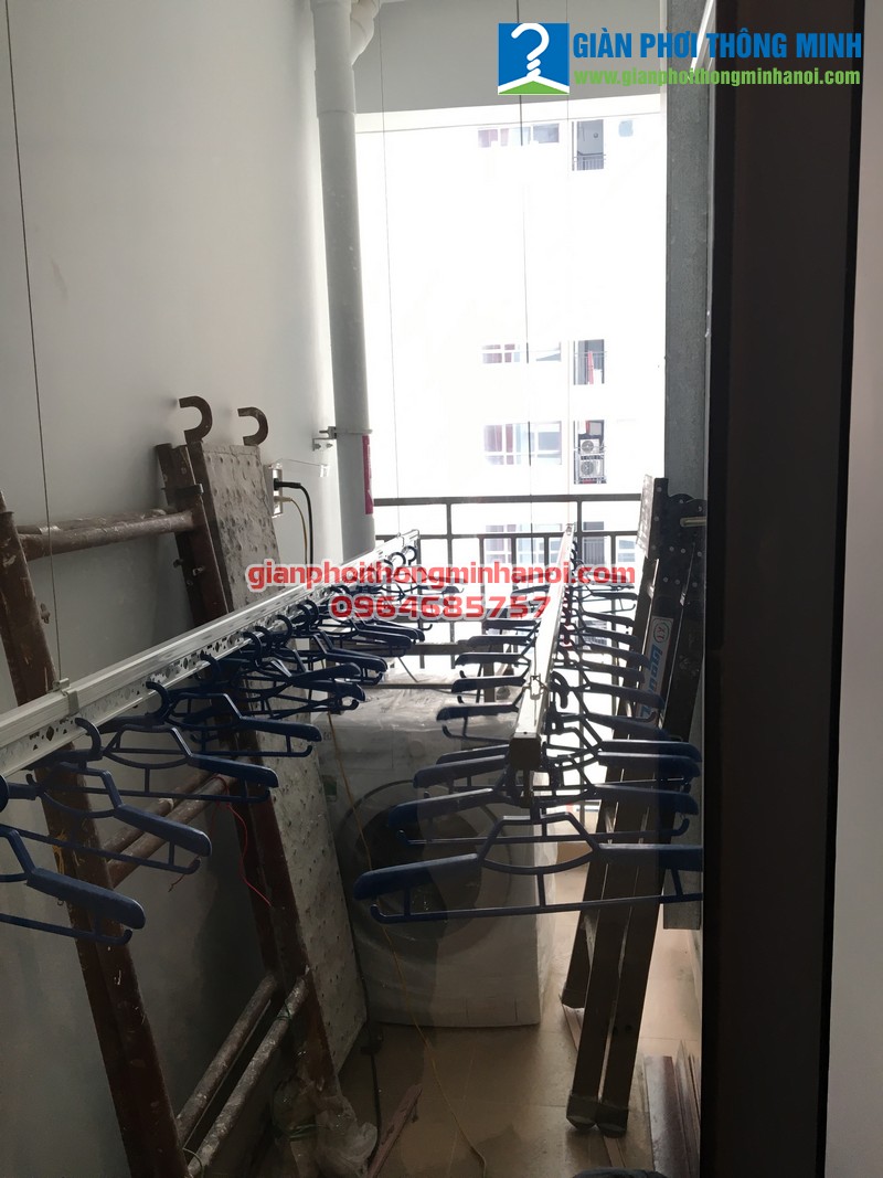  Lắp giàn phơi nhập khẩu Singapore cho nhà chị Hằng, N907, tầng 7, chung cư CT3 Gamuda