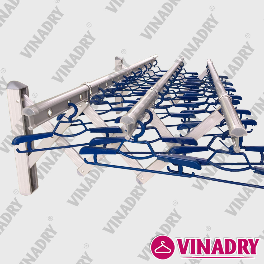Giàn phơi thông minh gắn tường, xếp ngang KN198